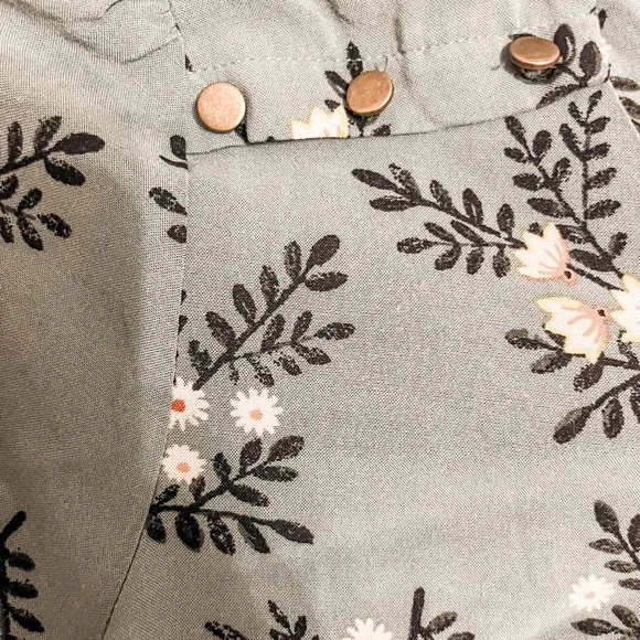 LC Lauren Conrad floral green midi maternity dress - Picture 4 of 4